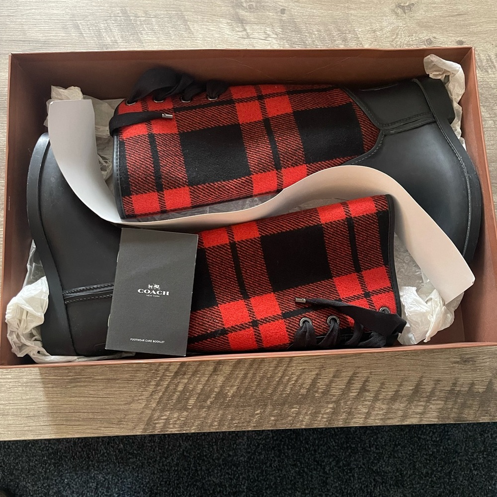COACH Plaid Tristee Boots